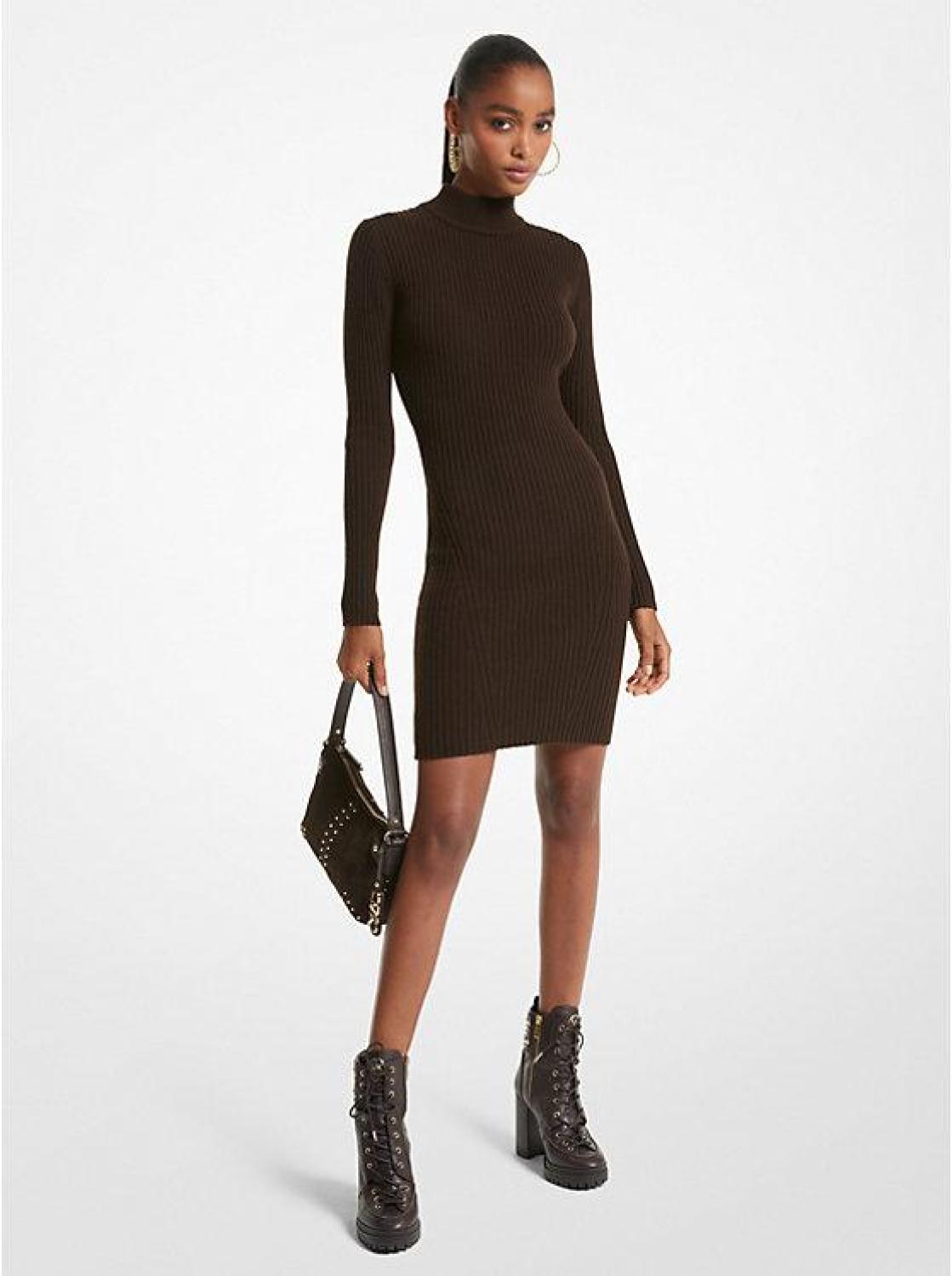 Ribbed Merino Wool Blend Dress