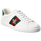 Gucci Ace Embroidered Bee Leather Sneaker, 7.5 UK, White
