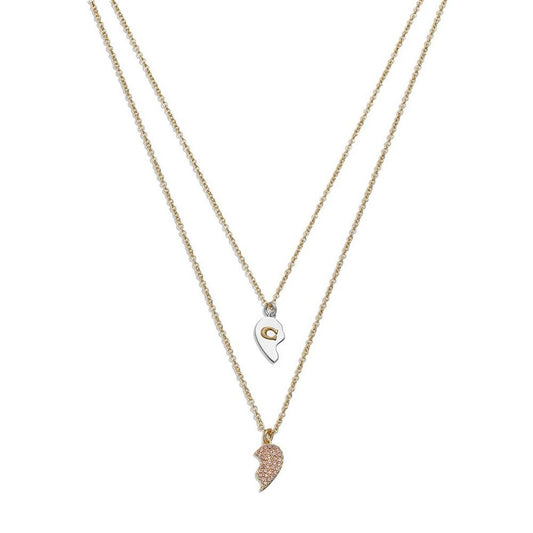 Faux Stone Signature Broken Heart Layered Necklace