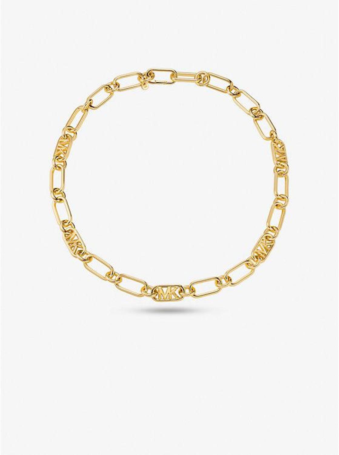 Precious Metal-Plated Brass Chain Link Necklace