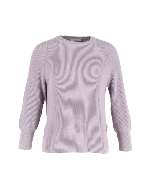 Max Mara Ribbed Crewneck Sweater in Lavender Cotton