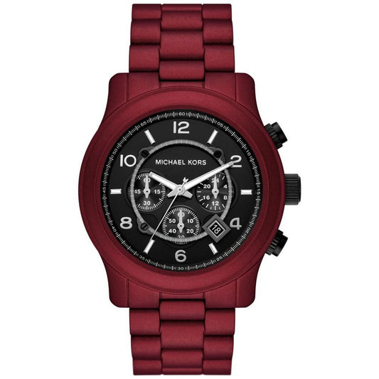 Men's Runway Chronograph Red Matte Coated Stainless Steel Bracelet Watch 45mm