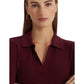Rib-Knit Cotton-Blend Polo Sweater