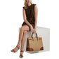 Devyn Leather Trim Twill Large Tote Bag