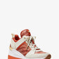 Georgie Animal Print Logo and Leather Trainer