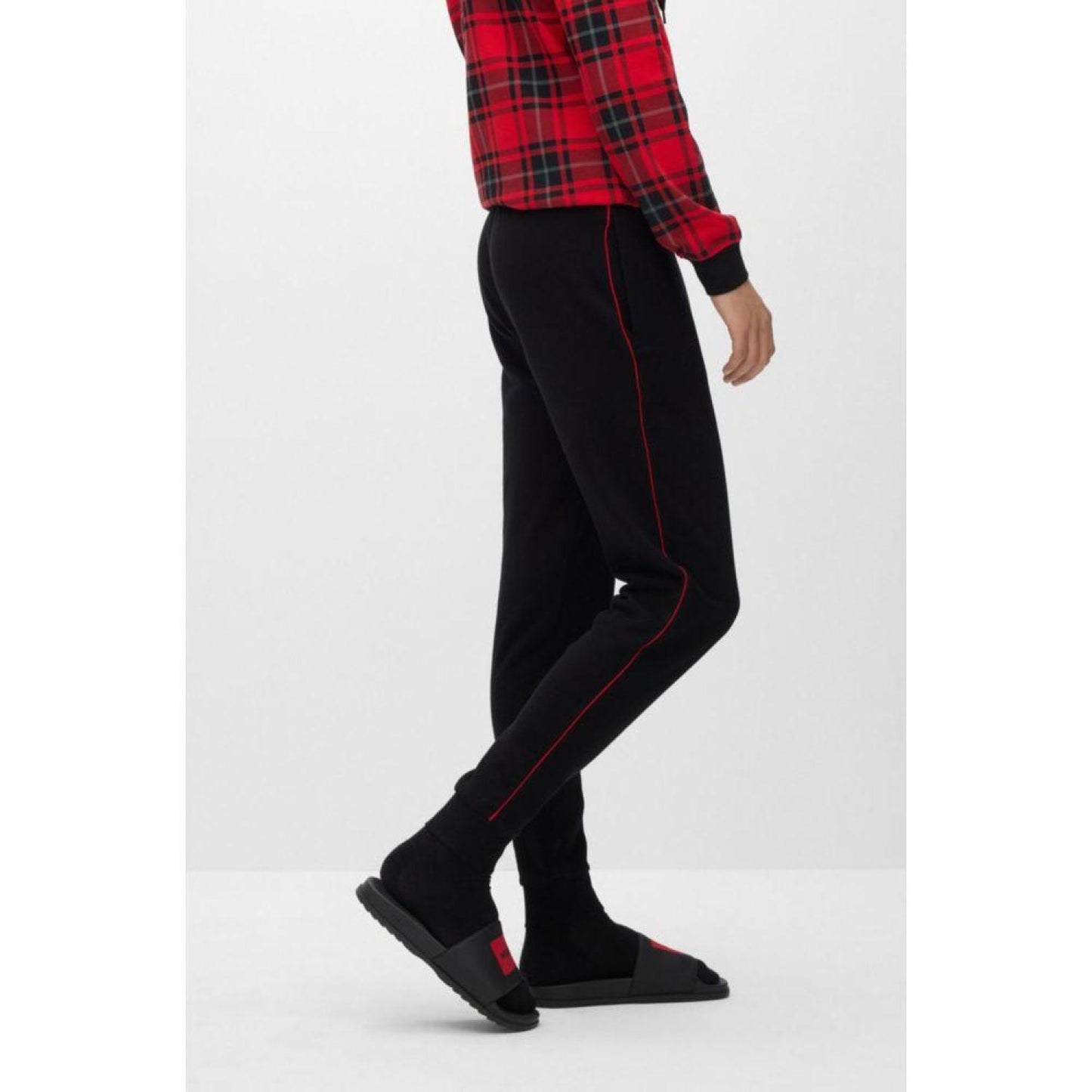 Cotton-terry loungewear tracksuit bottoms with contrast logo