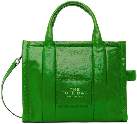Green Medium 'The Shiny Crinkle' Tote