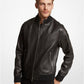 Crocodile Embossed Leather Bomber Jacket