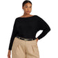 Plus-Size Cotton-Blend Dolman-Sleeve Sweater