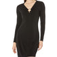 Long Sleeve Center Front Ring Cutout Dress