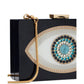 Evil Eye Jeweled Resin Small Frame Clutch