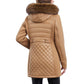 Women's Faux-Fur-Trim Hooded Quilted Coat