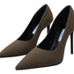 Prada Suede Leather Heels Stilettos Pumps Women's Shoes