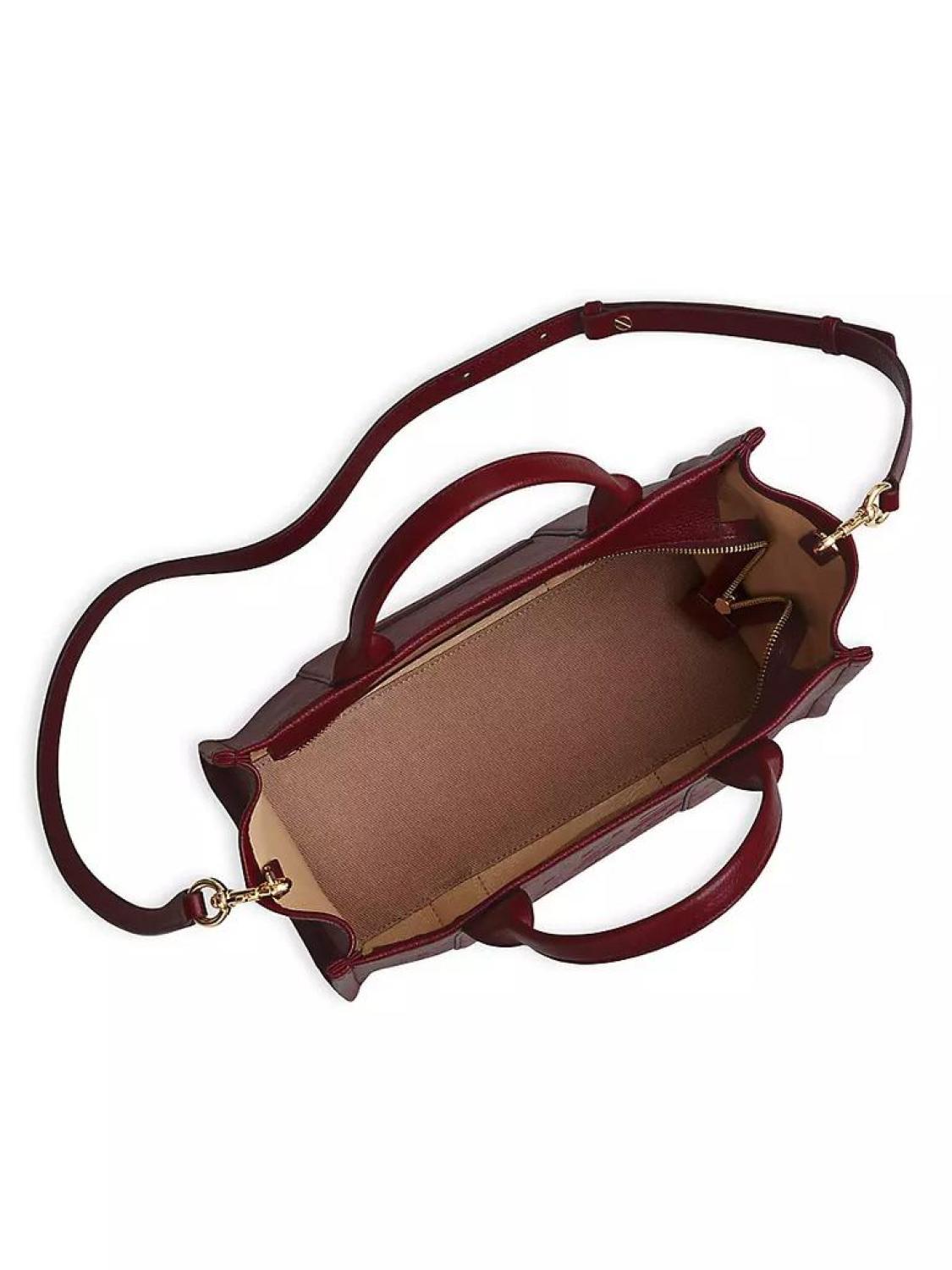 Small Leather Traveler Tote Bag
