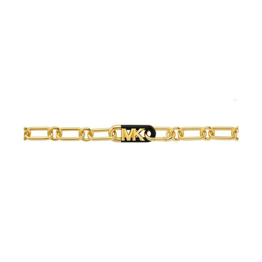 14K Gold Plated Black Empire Link Chain Necklace