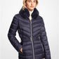 Faux Fur Trim Quilted Nylon Packable Puffer Jacket