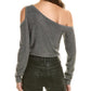 Michael Kors Collection Crystal Cold Shoulder Cashmere-Blend Bodysuit