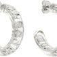 Silver & Transparent 'The Monogram Hoops' Earrings