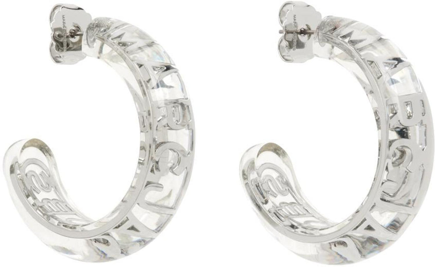 Silver & Transparent 'The Monogram Hoops' Earrings