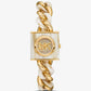 Petite Lock Pavé Gold-Tone and Acetate Chain Watch