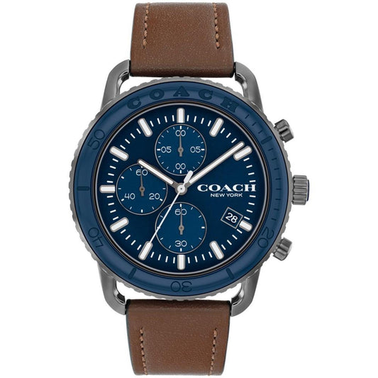 Men's Cruiser Brown Leather Strap Watch, 44mm