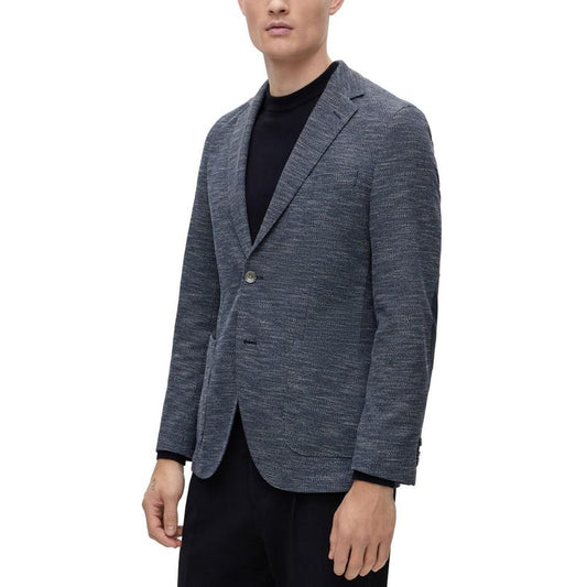 Men's Regular-Fit Jacket in Micro-Patterned Cloth
