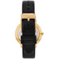 Women's Pyper Three-Hand Black Leather Watch 38mm and Jewelry Gift Set