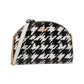 Morgan Painterly Houndstooth Embossed Saffiano Leather Double Zip Dome Crossbody