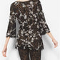 Crystal-Embroidered Floral Lace Tunic