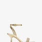 Carrie Embellished Metallic Snake Embossed Leather Sandal