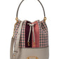 Gramercy Racing Stripe Plaid Twill Fabric Medium Bucket Bag