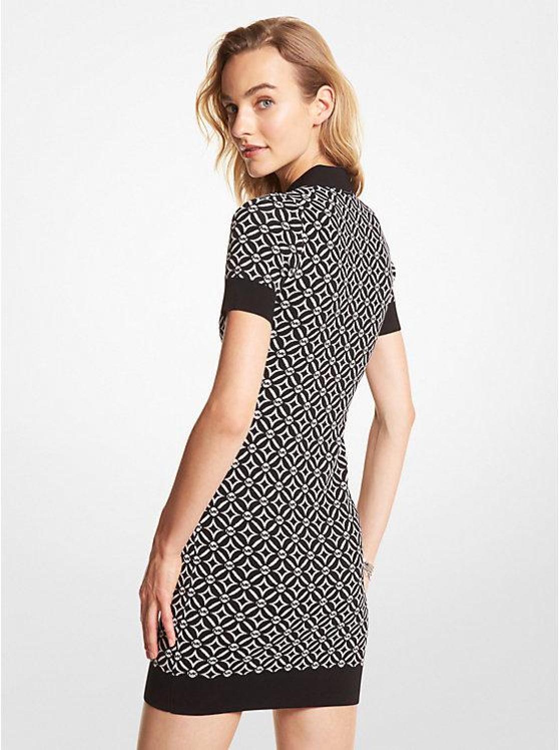 Logo Jacquard Polo Dress