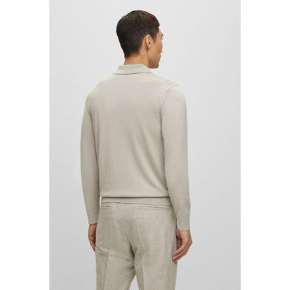 Polo-collar sweater in wool, silk and cashmere