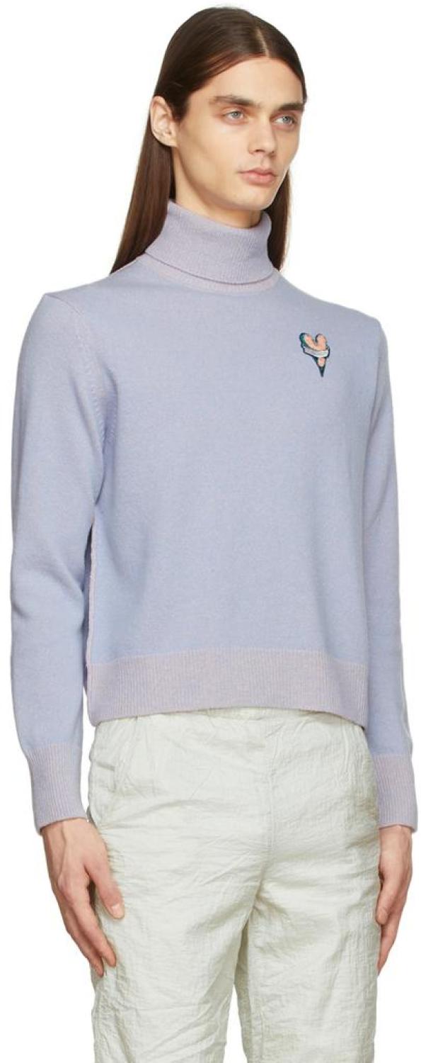 Purple 'The Plaited' Turtleneck