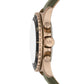 Men's Everest Quartz Chronograph Olive Leather Watch 45mm