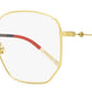 Gucci Women's Octagonal Eyeglasses GG0396O 002 Gold/Sylvie 56mm