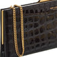 Saint Laurent Croc-Embossed Patent Clutch