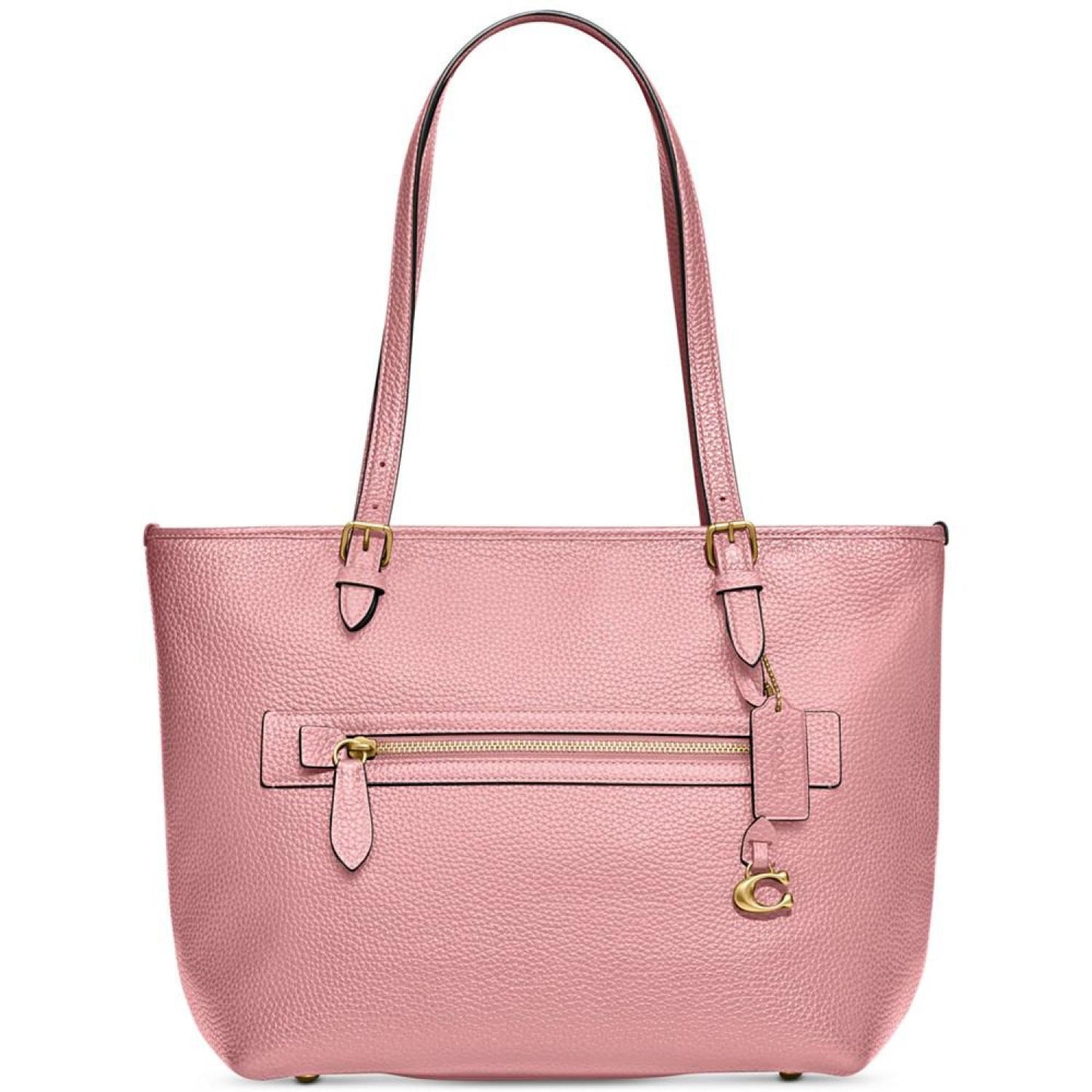 Polished Pebble Leather Taylor Tote with C Dangle Charm