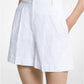 Crushed Cotton Pleated Shorts