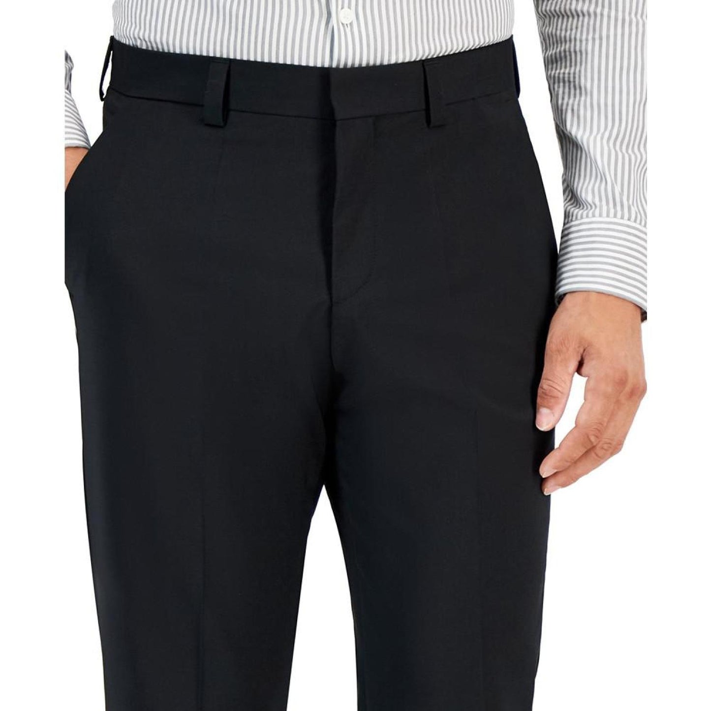 Men's Modern-Fit Solid Wool Blend Suit Trousers