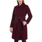 Women's Petite Belted Notched-Collar Wrap Coat
