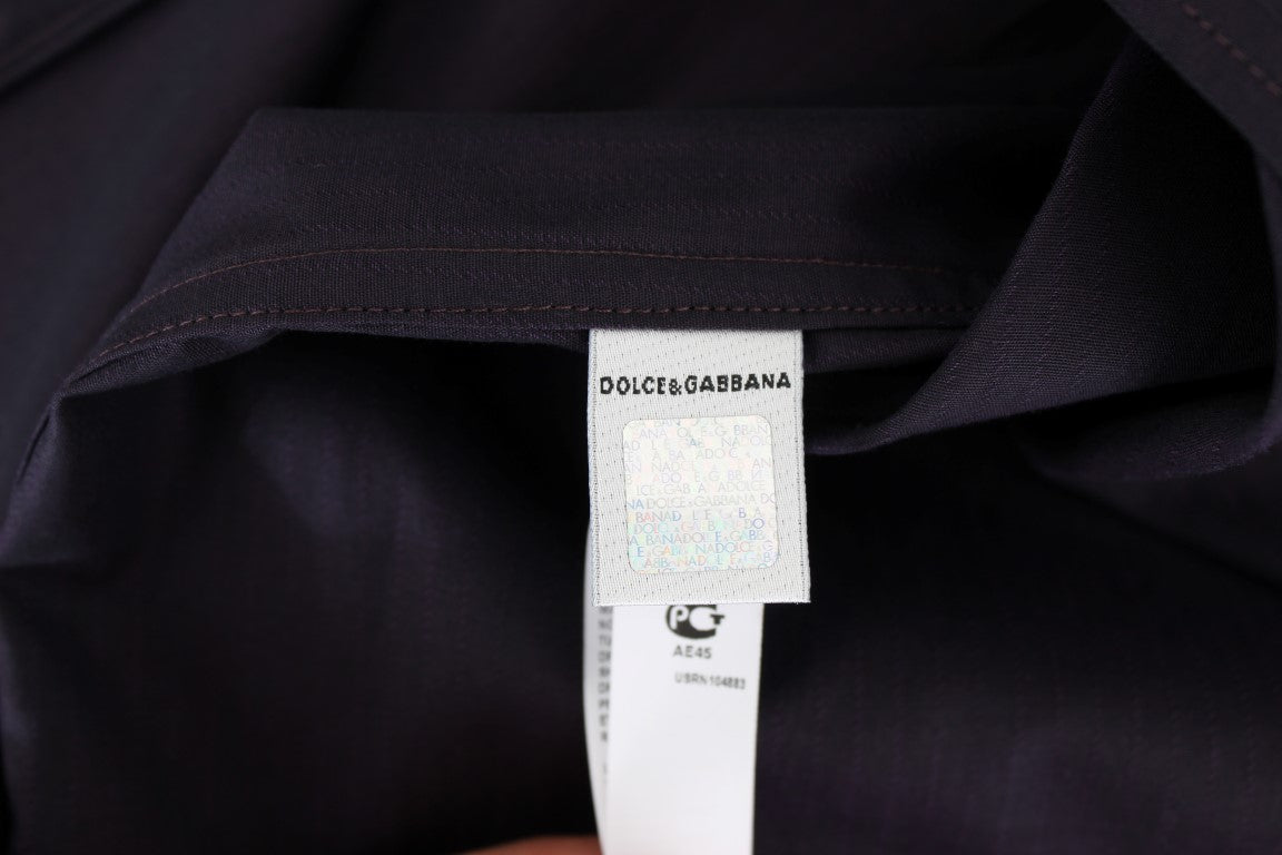 Dolce & Gabbana Purple Striped Cotton Pajama Lounge Shirt