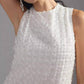 Textured Asymmetrical Dress In White