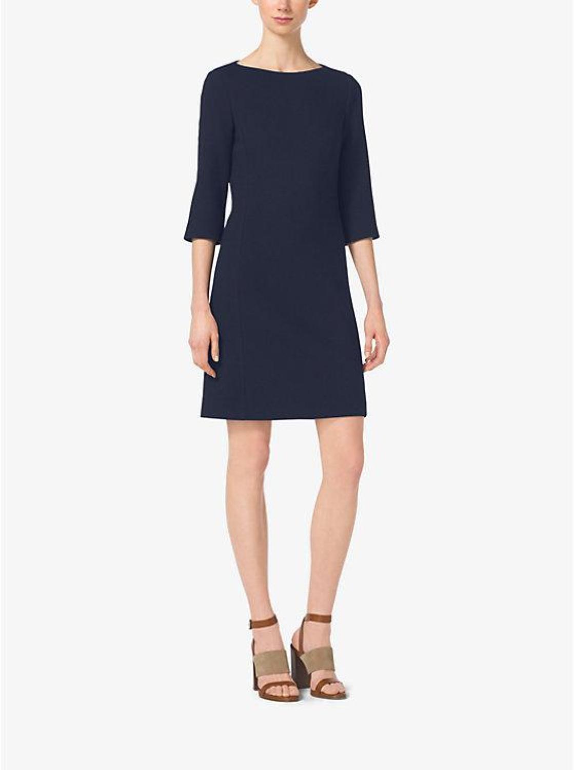 Stretch Bouclé-Crepe Shift Dress