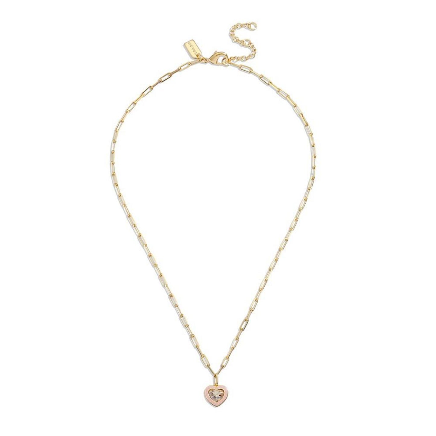 Faux Stone Crystal Heart Pendant Necklace