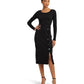 Belted Rib-Knit Dress