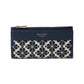 Spade Flower Jacquard Zip Slim Wallet
