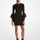 Wool Blend Flare-Sleeve Dress