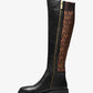 Ridley Leather and Logo Jacquard Knee Boot