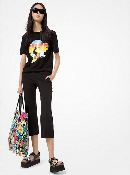 Stretch-Cotton Cropped Trousers